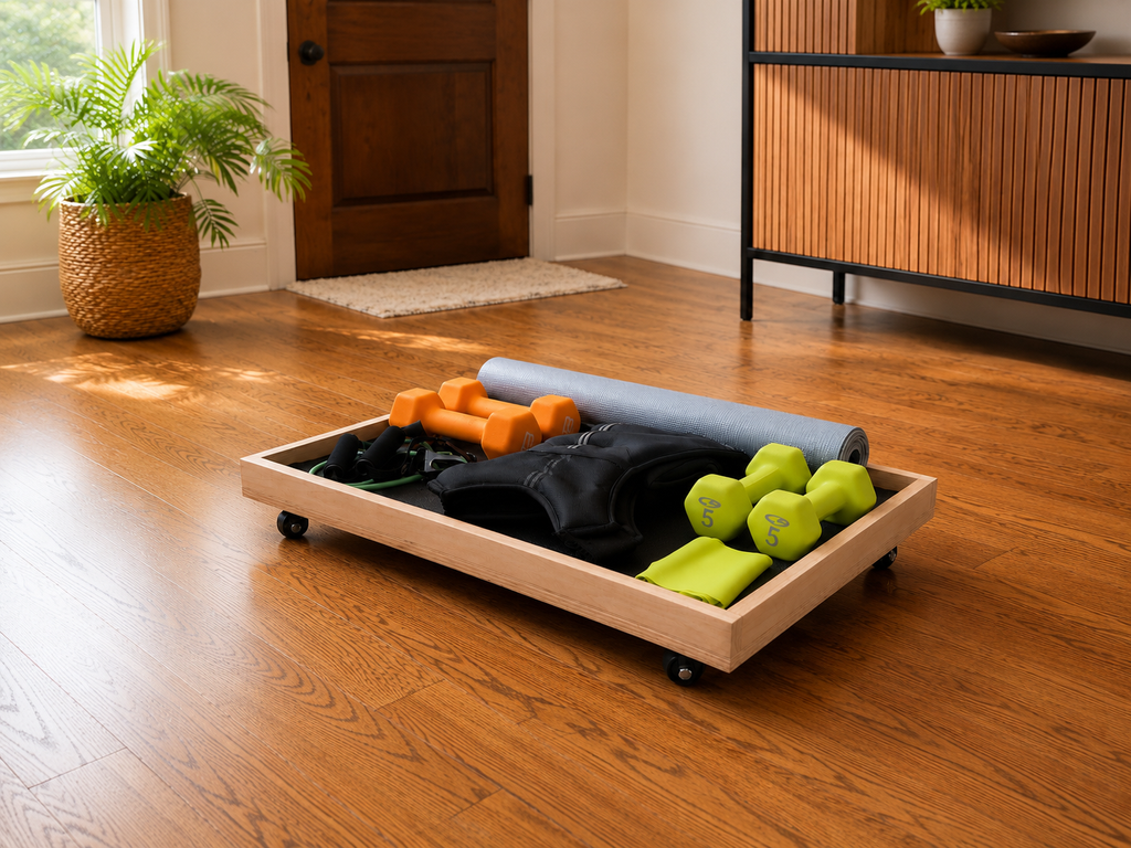 Sweat & Stow - Rolling Gym Storage Cart